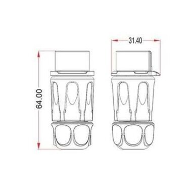 LP-20-J09PP-01-001 9 Pin Su Geçirmez Konnektör - Dişi - 2