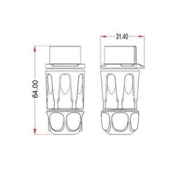 LP-20-J09PP-01-001 9 Pin Su Geçirmez Konnektör - Dişi - 2