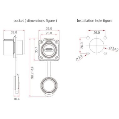 LP-24-J/HDMI2/213/SX-43-401 Su Geçirmez HDMI Konnektör - Dişi - 2