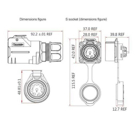 LP-28-J02SX-23-401 2 Pin Su Geçirmez Konnektör - Dişi - 2