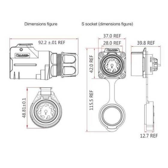 LP-28-J03PP-21-001 3 Pin Su Geçirmez Konnektör - Dişi - 2