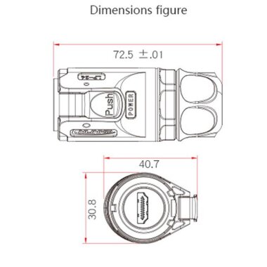 LP24-HDMI-MP-MP-1M-001 Su Geçirmez HDMI Erkek Konnektör - 1M Kablo - 3