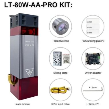 LT-80W 12V TTL Yakıcı CNC Lazer Modülü Seti - 1