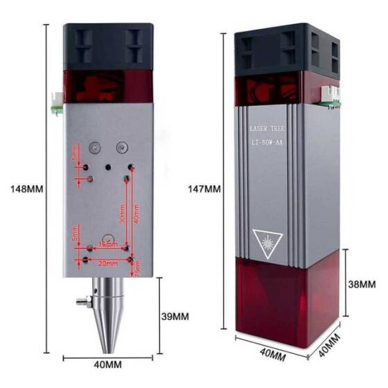 LT-80W 12V TTL Yakıcı CNC Lazer Modülü Seti - 3
