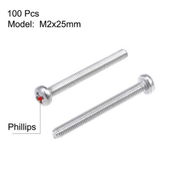 M2x25 304 Paslanmaz Çelik Çapraz Gömme Tava Başlı Vida Phillips Vida - 2