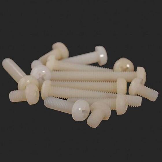 M3x10 Beyaz Plastik Naylon Tava Başlı Phillips Vida - 4