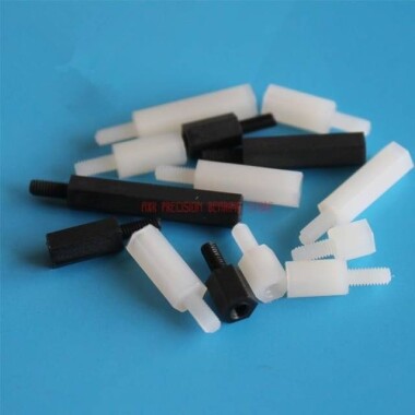M3x35+6mm Siyah Altıgen Naylon Sütun Tek Kafa - 1