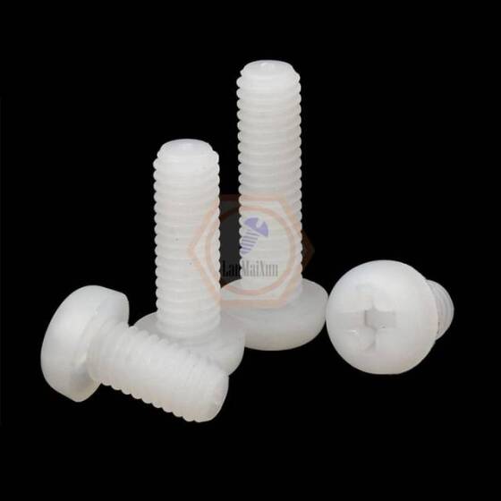 M3x4 Beyaz Plastik Naylon Tava Başlı Phillips Vida - 3