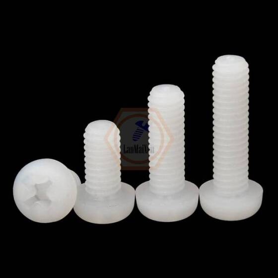 M3x4 Beyaz Plastik Naylon Tava Başlı Phillips Vida - 4