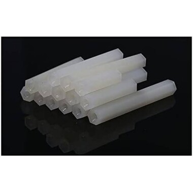 M3x5mm Beyaz Naylon Çift Geçişli Altıgen Sütun İzalasyon Sütunu - 4