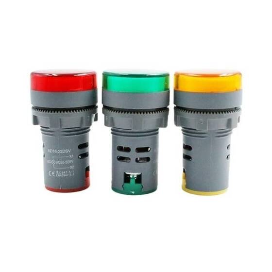 Mavi AC60-500V 22mm AD16-22DSV Büyük Displayli LED Voltmetre - 2