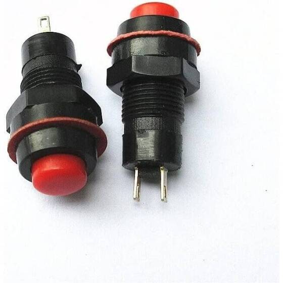 Mavi DS-213 10mm 2 Pin Anlık Otomatik Sıfırlamalı Yuvarlak Düğme Anahtarı - 4