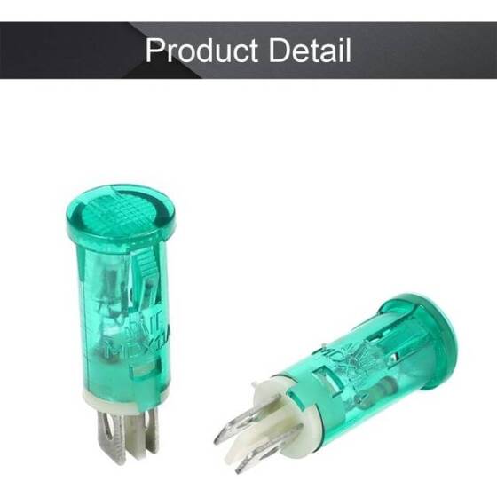 MDX-11A 220V AC LED Işıklı Yeşil Kelebek Tipi Sinyal Lambası - 3