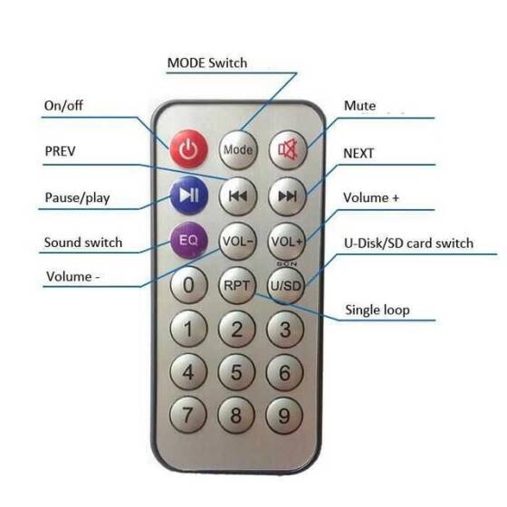 MP3 Kumandalı Bluetooth Amfi Devresi SD Kart + USB - 5