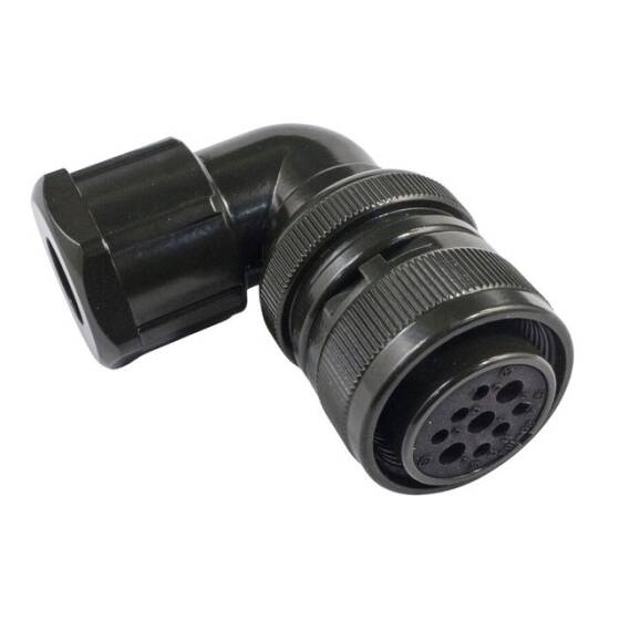 MS-3108A 9 Pin 20-18 Dirsek Tip Su Geçirmez Konnektör - 1