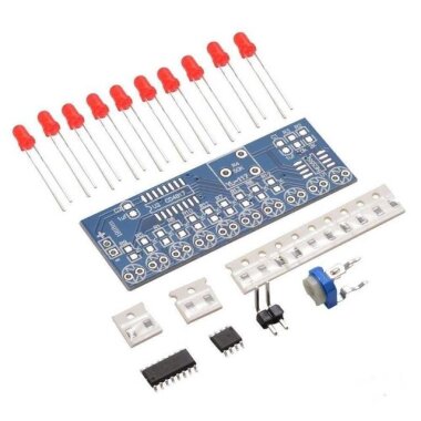 NE555 + CD4017 LED DIY Elektronik Eğitim Kiti - Kara Şimşek - Görsu Elektronik