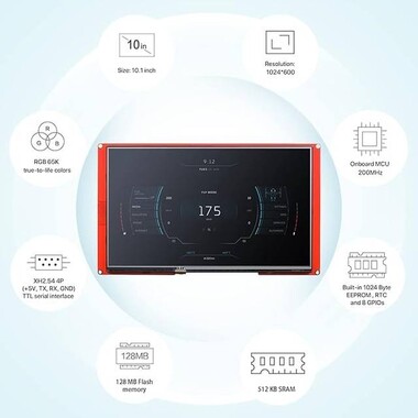 NX1060P101-011R-I - 10.1 Inch Nextion HMI Rezistif Dokunmatik TFT Lcd Ekran - Dokunmatik - 2