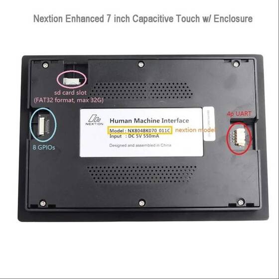 NX8048K070-011C - 7 Inch Nextion HMI Multi-Touch Kapasitif TFT Dokunmatik LCD Ekran ve Muhafaza - 800x400 - 32MB Hafıza - 2