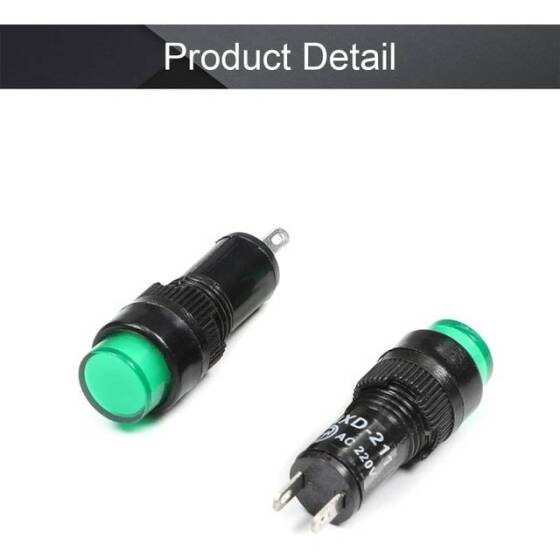 NXD-212 AC 220V Yeşil Küçük LED Sinyal Led - Sinyal Lambası - 2