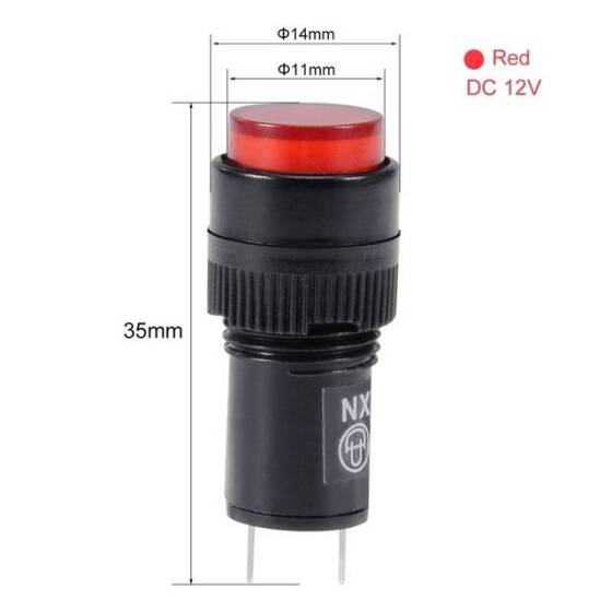 NXD-213 12V Kırmızı Küçük LED Sinyal Led - Sinyal Lambası - 2