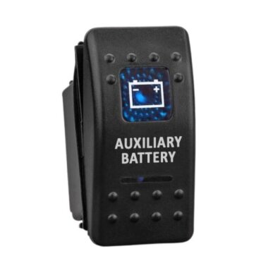 ON-OFF Mavi Işıklı Anahtar 5 Pin 12V-24V - Auxillary Battery - Görsu Elektronik