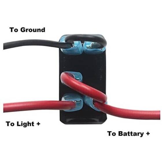 ON-OFF Mavi Işıklı Anahtar 5 Pin 12V-24V - 3