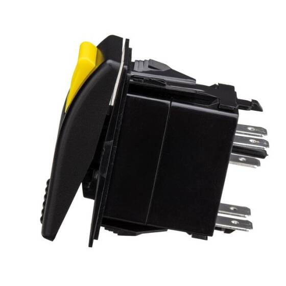 ON-OFF Turuncu Işıklı Anahtar Sarı 5 Pin 12V-24V - Emniyet Kilitli - 2