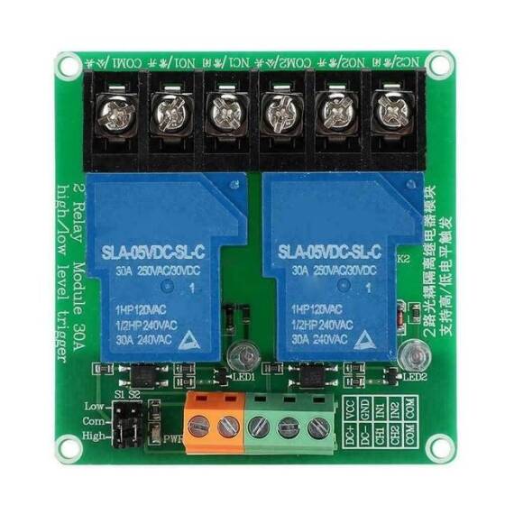 Optocoupler İzolasyonlu 2 Kanallı Röle Modülü 30A 5V Yüksek Ve Düşük Tetikleyiciyi Destekler - 2