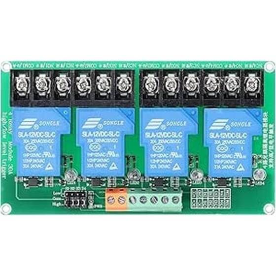 Optocoupler İzolasyonlu 4 Kanallı Röle Modülü 30A 12V Yüksek Ve Düşük Tetikleyiciyi Destekler - 1