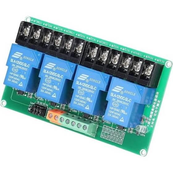 Optocoupler İzolasyonlu 4 Kanallı Röle Modülü 30A 24V Yüksek Ve Düşük Tetikleyiciyi Destekler - 5