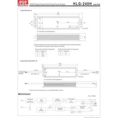 Orijinal Tayvan MEAN WELL HLG-240H-24B Su Geçirmez Güç Kaynağı - 4