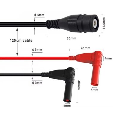 P1207 BNC Erkek - 4mm Banana Dönüştürücü Osiloskop Kablosu - 120cm - 3