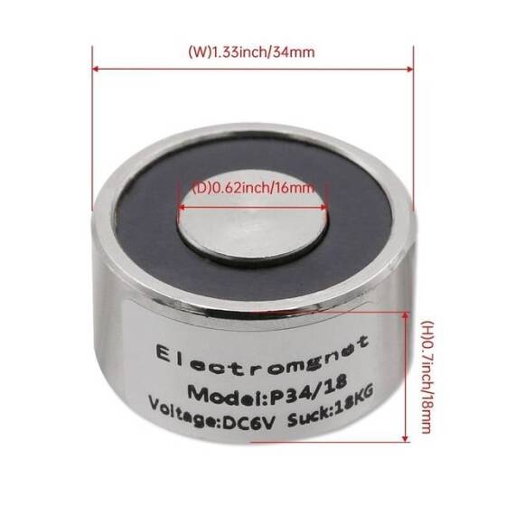 P13/27 6V DC Elektromıknatıs 1.5KG Tutma Gücü - 3