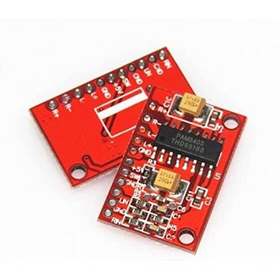 PAM8403 3W Mini Dijital Güç Amplifikatörü Çift Kanallı Kırmızı - 6