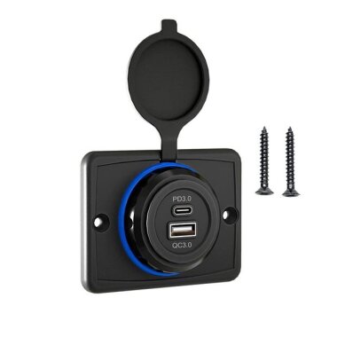 PD Type-C + QC3.0 12-24V Panel Tipi Şarj Soketi - Görsu Elektronik