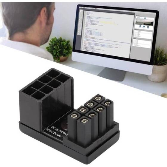 PH38A ATX 8 Pin Adaptör ATX 8 Pin Dişi 8 Pin Erkek 180 Derece Açılı Adaptör - 5