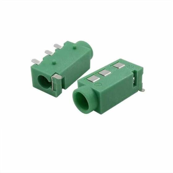 PJ-320D 3.5mm Stereo 4 Pin SMD Jack Dişi - Yeşil - 1