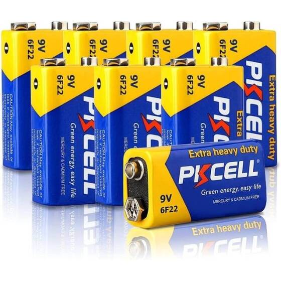PKCELL 6F22 9V yüksek kaliteli kare karbon-çinko Pil - 1