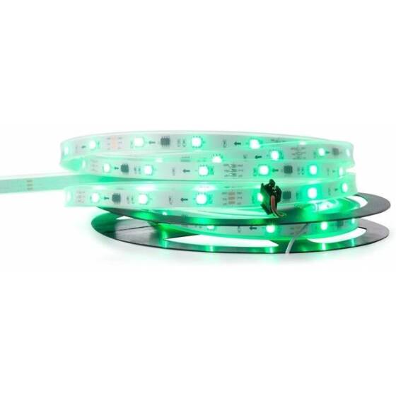 Plastik Kapaklı 12V WS2811 RGB5050 Siyah SMD LED Şerit 96 LED/Metre Esnek 5 Metrelik Makara IP67 - 2