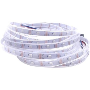 Plastik Kapaklı 5V WS2813B RGB5050 Beyaz SMD LED Şerit 30 LED/Metre Esnek 5 Metrelik Makara IP67 - 2