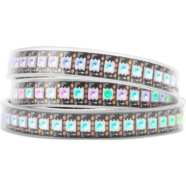 Plastik Kapaklı 5V WS2813B RGB5050 Siyah Esnek 1M SMD LED Şerit 144 LED/Metre IP67 - 1