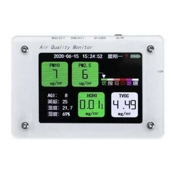PM2.5 TVOC CO2 HCHO AQI Hava Kalitesi Monitörü - B2 - 1