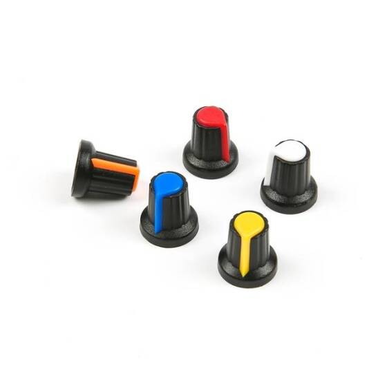 Potansiyometre Başlığı İç 6mm Dış 15mmx17mm Beyaz Renk - 1