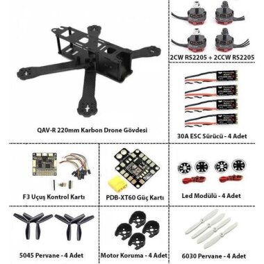 QAV-R 220 Karbon Fiber Drone Seti - 1
