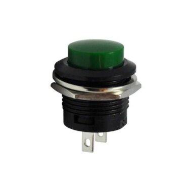 R13-507 16mm Yaylı Push Buton - Yeşil - Görsu Elektronik