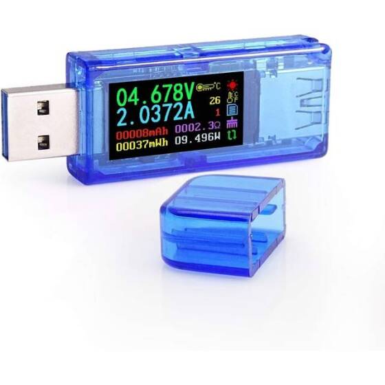 RD AT35 Haneli USB 3-0 Renkli LCD Voltmetre Ampermetre Gerilim Akım Ölçer Multimetre Pil Şarj Güç Bankası USB Test Cihazı - 1