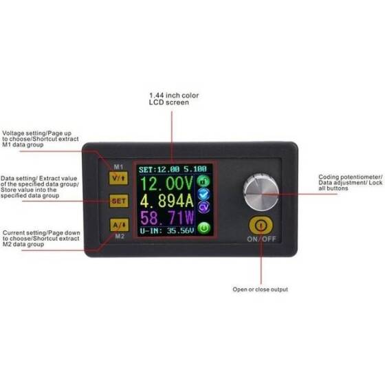 RD DPS8005 Programlanabilir Sabit Gerilim Akım Kademeli Güç Kaynağı Modülü Voltmetre Ampermetre Buck Dönüştürücü 80V 5A - 2