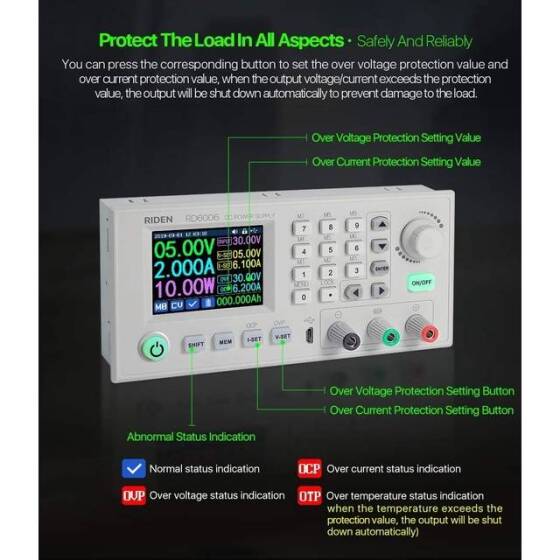 RD RD6006-W USB WiFi DC-DC Gerilim Akım Adım Aşağı Güç Kaynağı Modülü Buck Ayarlanabilir Dönüştürücü Multimetre 60 V 6A Wifili - 6