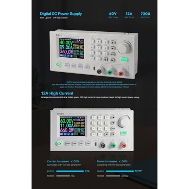 RD RD6012 USB WiFi DC DC Gerilim Adım Aşağı Güç Kaynağı Modülü Buck Dönüştürücü Voltmetre Multimetre 60 V 12A Wifi Hariç - 2