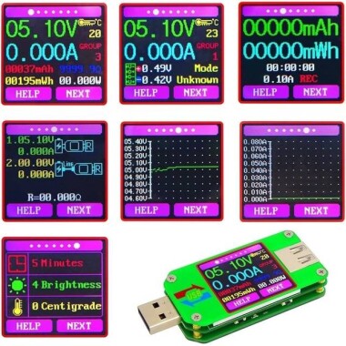 RD UM24C APP USB 2.0 LCD Ekran Voltmetre Ampermetre Pil Şarj Gerilimi Akım Ölçer Multimetre Kablo Ölçü Test Cihazı İle İletişim Sürümü - 6